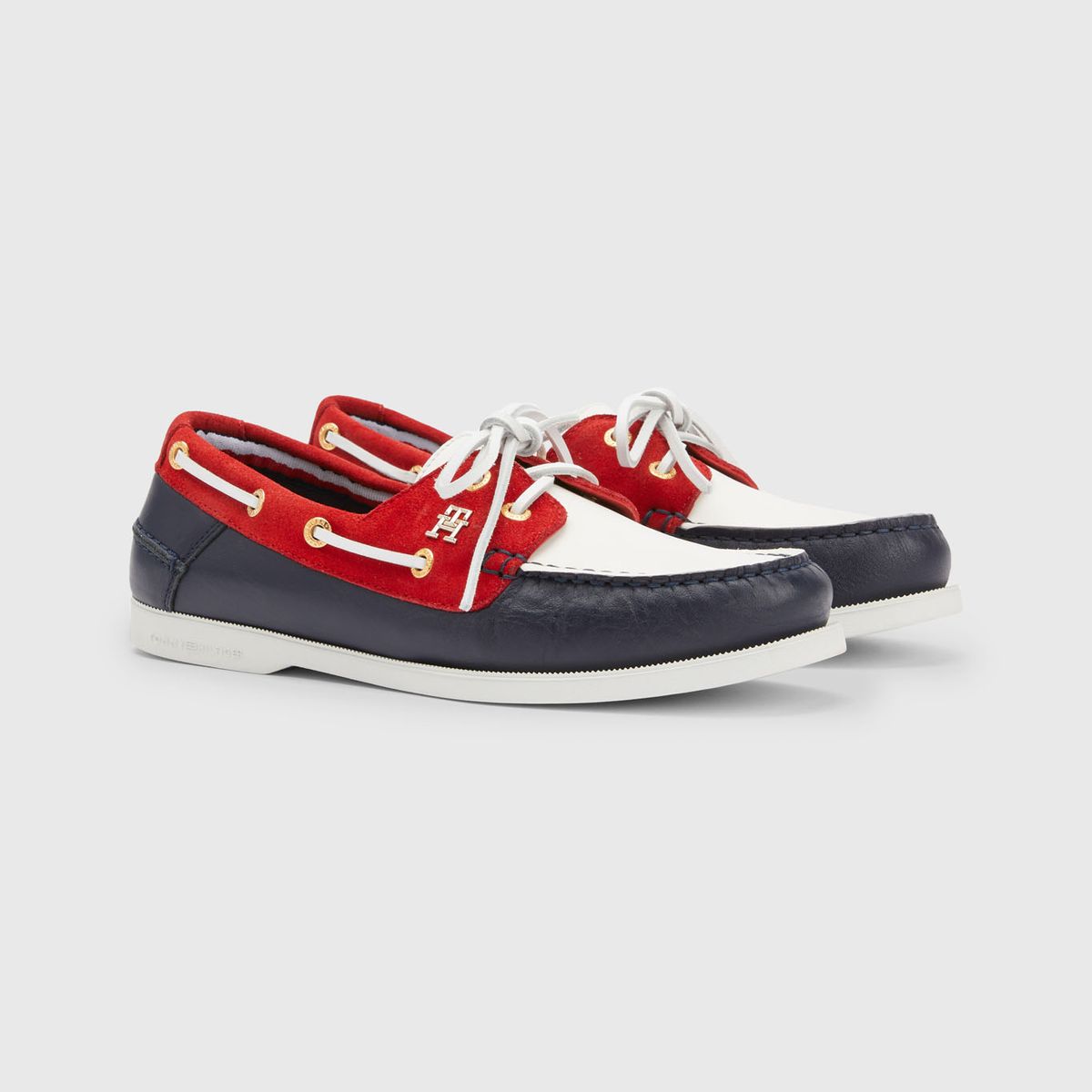 TOMMY HILFIGER - Náuticos De Cuero Con Diseño Color Block Mujer  Tommy Hilfiger