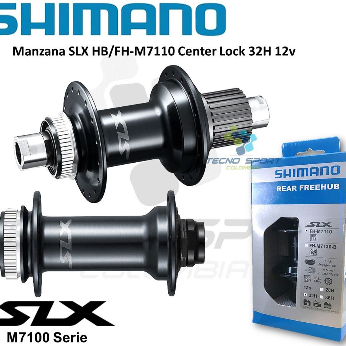 SHIMANO - Par Manzana Shimano Slx M7110 12 Velocidades 32h Eje Pasante