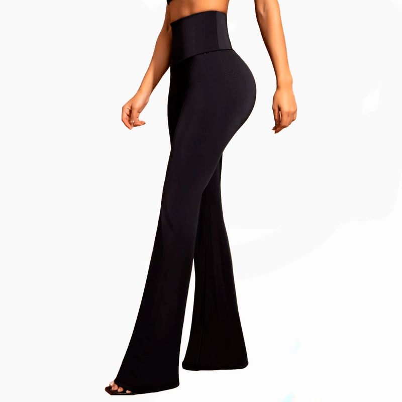 GENERICO - Pantalon tipo leggins bota amplia talle alto pegado control abdomen