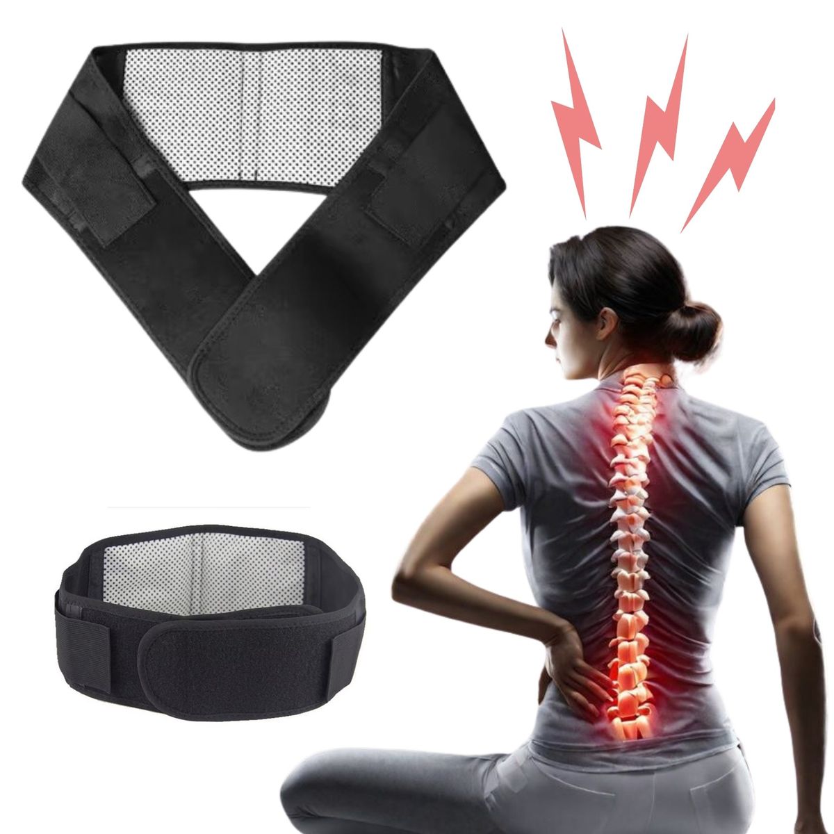 GENERICO - Cinturón Faja Soporte Lumbar Espalda Baja Alzar Objetos Talla S