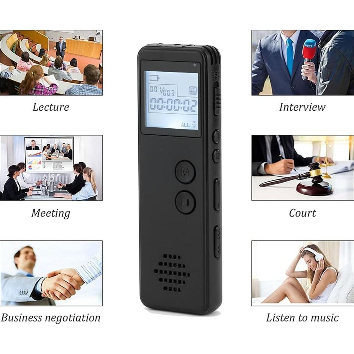 ONE PIXEL - Grabadora De Voz Periodista Digital  Pantalla Negro