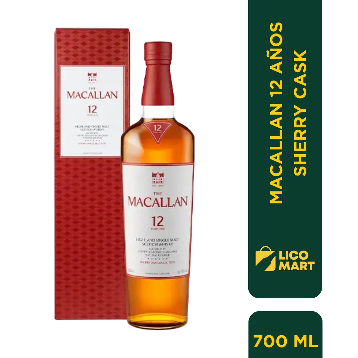 MACALLAN - WHISKY SINGLE MALT THE MACALLAN 12 AÑOS SHERRY OAK CASK