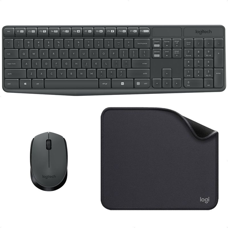 LOGITECH - Combo Inalámbrico Logitech Mk235  Pad Mouse Studio Series