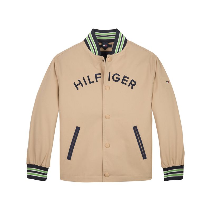 TOMMY HILFIGER - Chaqueta Bomber Con Logo Arqueado Niño Beige Tommy Hilfiger