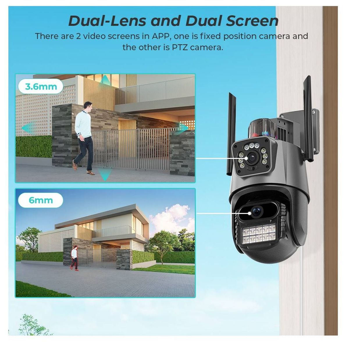 ONE PIXEL - Camara De Seguridad Ptz Doble Sensor ONE PIXEL