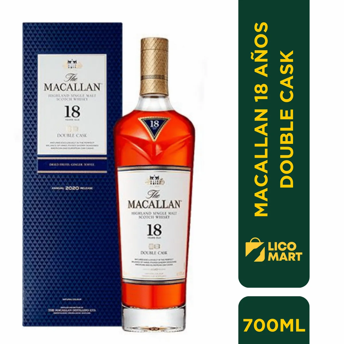 MACALLAN - WHISKY SINGLE MALT THE MACALLAN 18 AÑOS  DOUBLE CASK