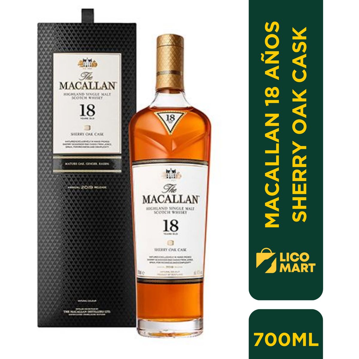 MACALLAN - WHISKY THE MACALLAN 18 AÑOS SHERRY OAK CASK
