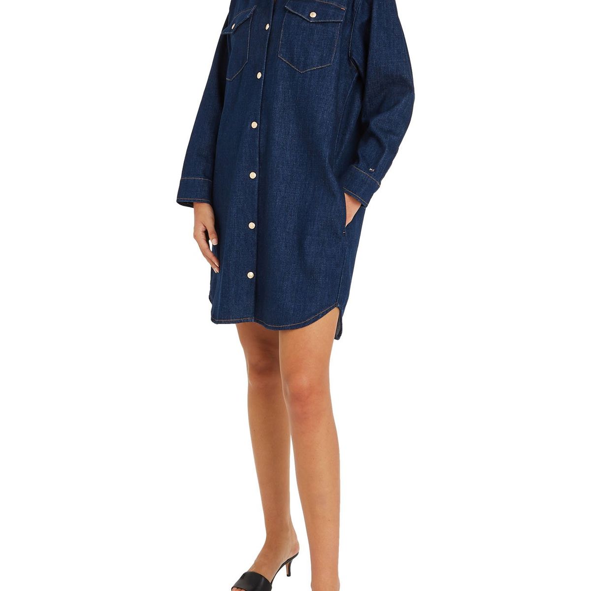 TOMMY HILFIGER - Vestido Camisero Denim Manga Larga Tommy Hilfiger