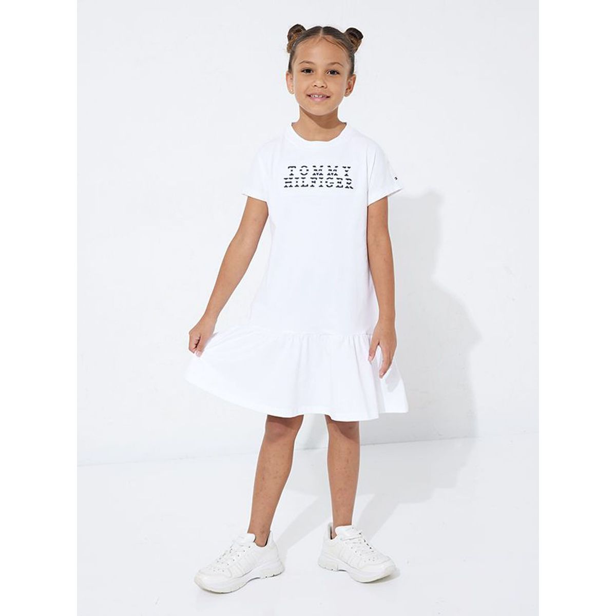 TOMMY HILFIGER - Vestido Camiseta Con Logo Niña Blanco Tommy Hilfiger