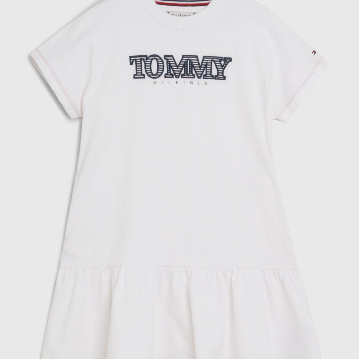 TOMMY HILFIGER - Vestido Camiseta Con Logo Niña Blanco Tommy Hilfiger