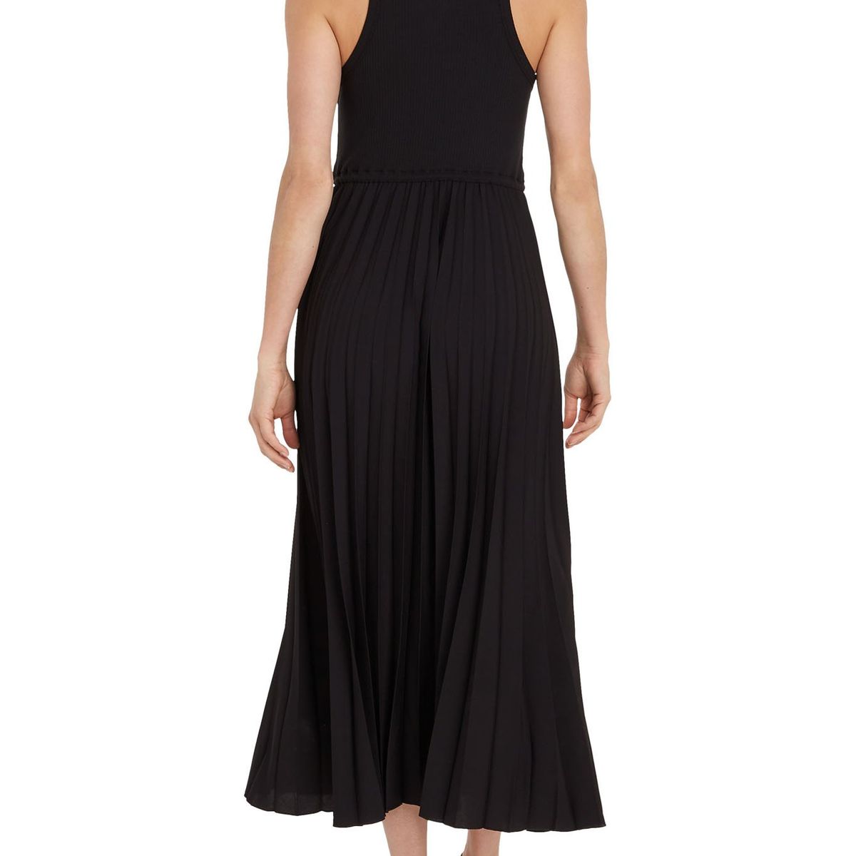TOMMY HILFIGER - Vestido Midi Sin Mangas Con Falda Plisada Mujer Negro Tommy Hilfiger