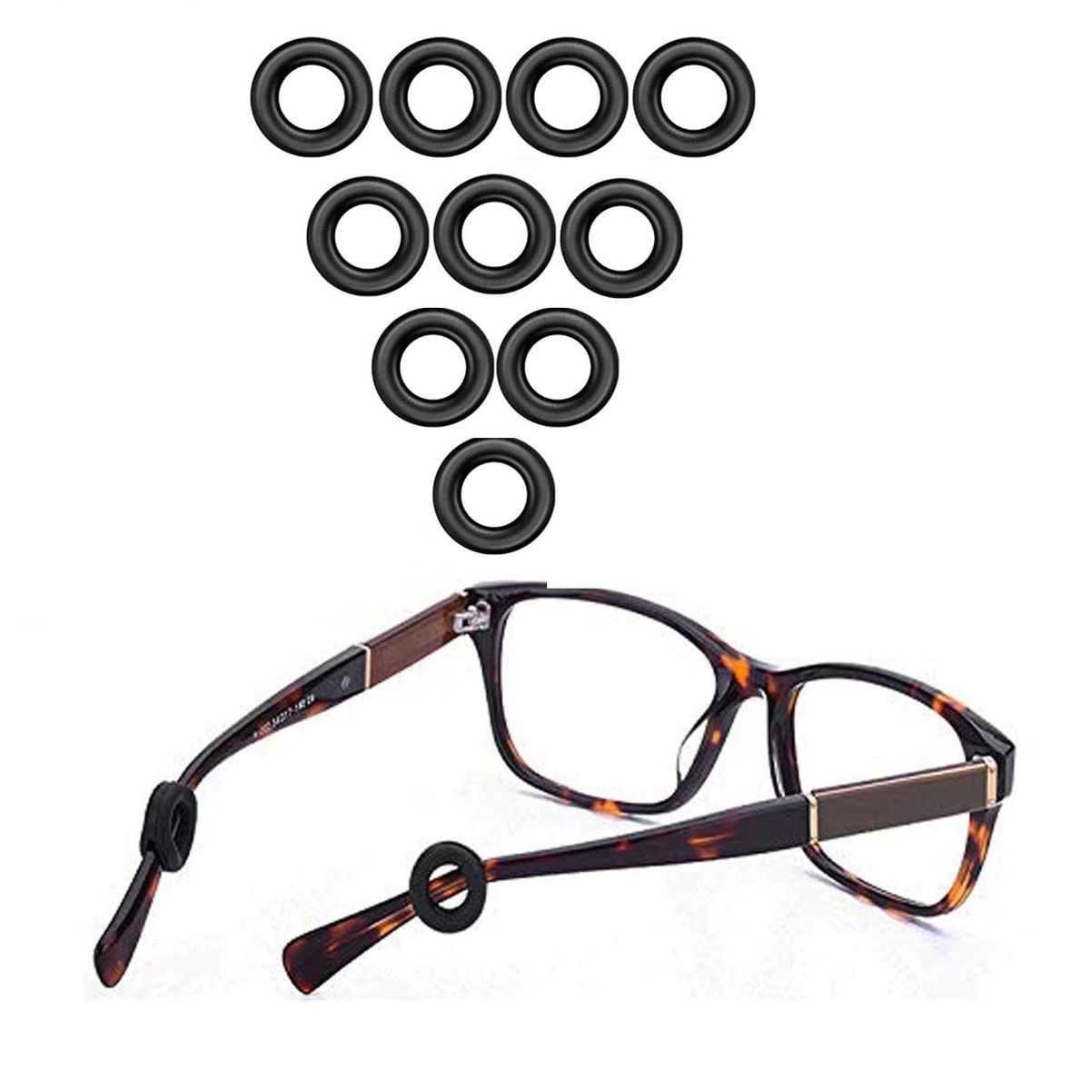 GENERICO - Rueda Soporte Para Gafas Anti Caida Silicon Antideslizante Negro