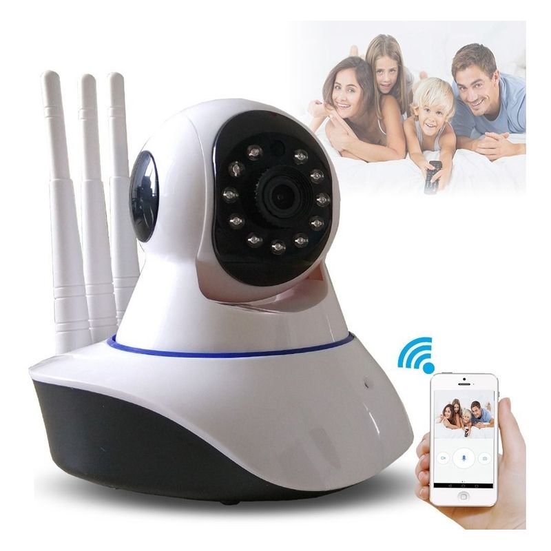 GENERICO - Camara Seguridad Robotica IP 3MPX Wifi Vigilancia 3 Antenas.