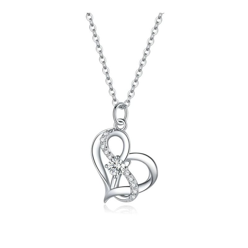 ALHAJAS - Collar Alhajas Para Mujer Corazón Amor Infinito En Plata 925