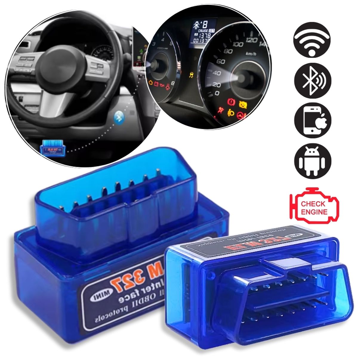 GENERICO - Escaner Carro Auto Vehicular Bluetooth Obd2 Borra Testigos
