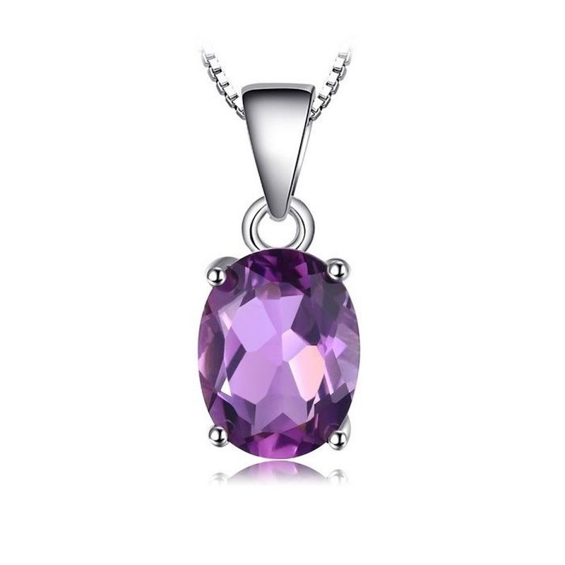 ALHAJAS - Collar Cadena Para Mujer Piedra Amatista Fabricado En Plata 925