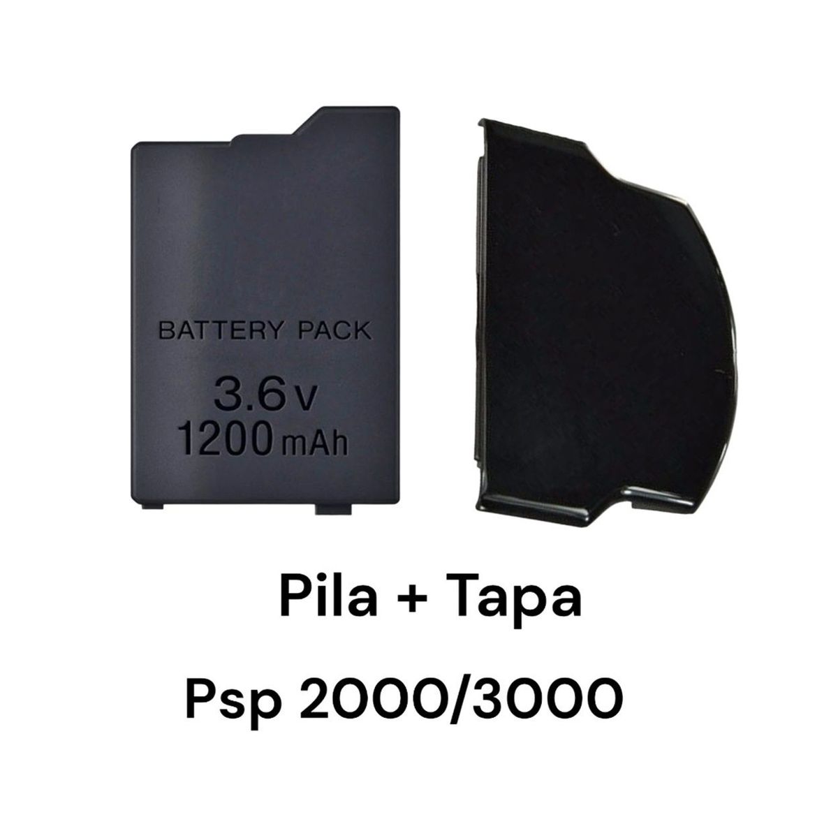 GENERICO - Bateria Pila + Tapa Negra Para Psp 2000 3000 Nueva
