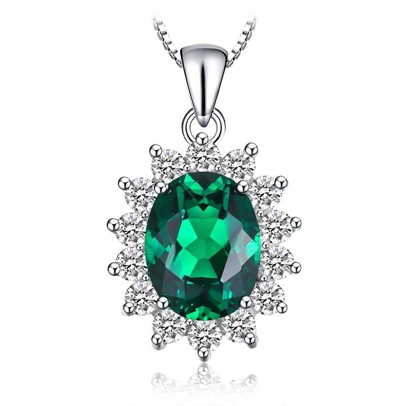 ALHAJAS - Collar Cadena Para Mujer Piedra Esmeralda Fabricado En Plata 925