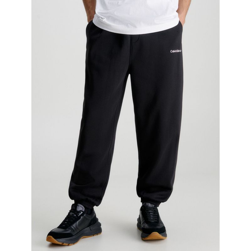 CALVIN KLEIN - Jogger Negro De Chándal Holgado Algodón Orgánico Calvin Klein
