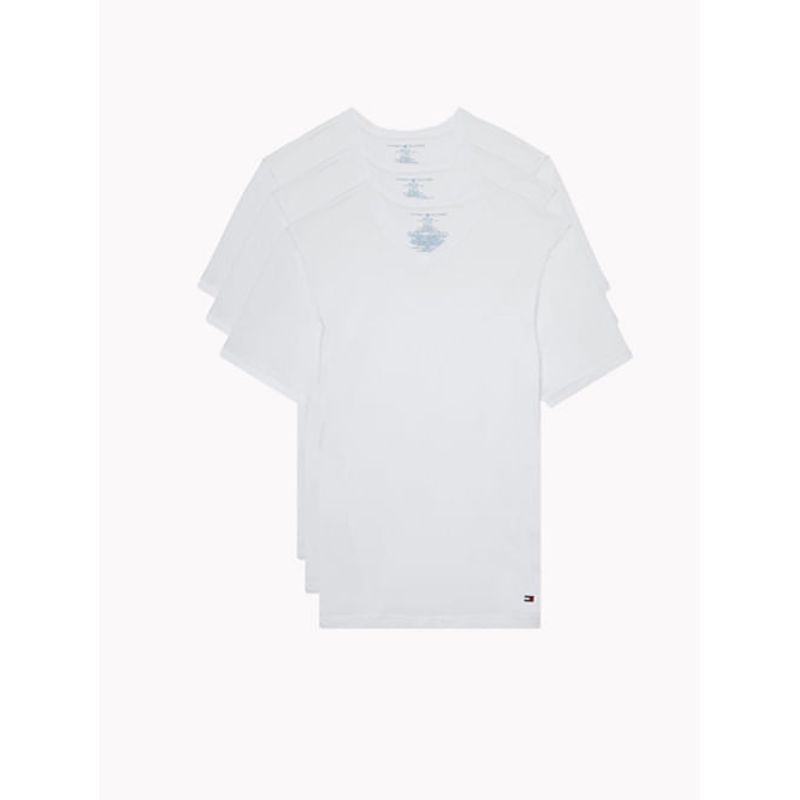 TOMMY HILFIGER - Pack de 3 Camisetas Blancas Cuello V Tommy Hilfiger