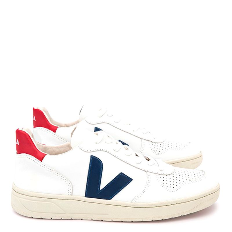 VEJA - Tenis Veja Mujer Moda V-10 Leather Nautico Pekin