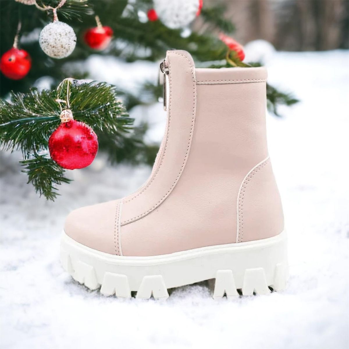 PAPOS - Botas Niñas Masha Rosado - Beige