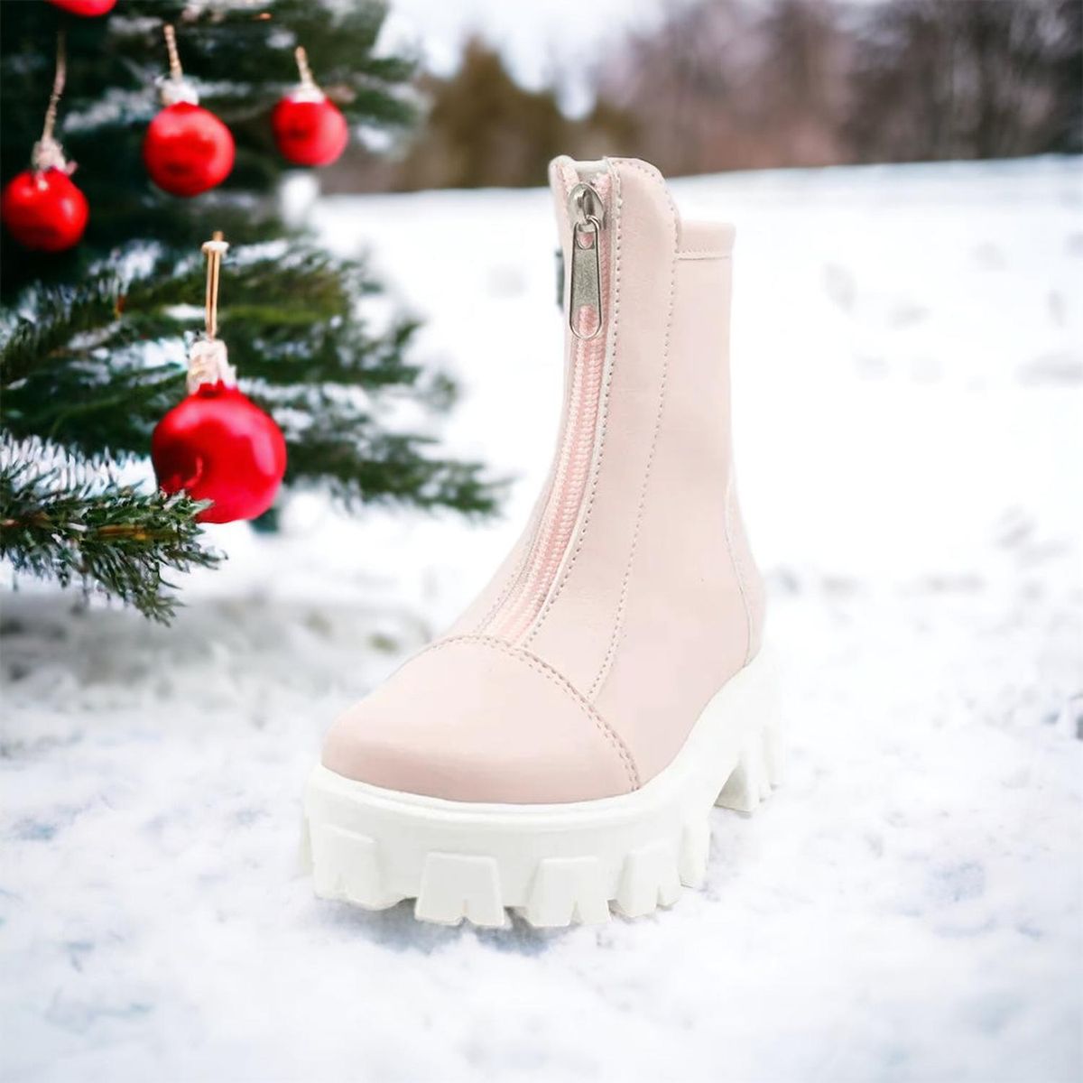 PAPOS - Botas Niñas Masha Rosado - Beige