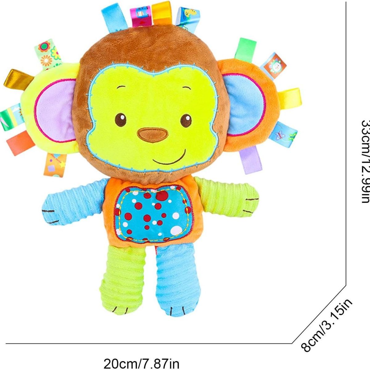 BABY ON - Peluche De Apego Sensorial Relajante Sonido Bebes Y Niños Mono