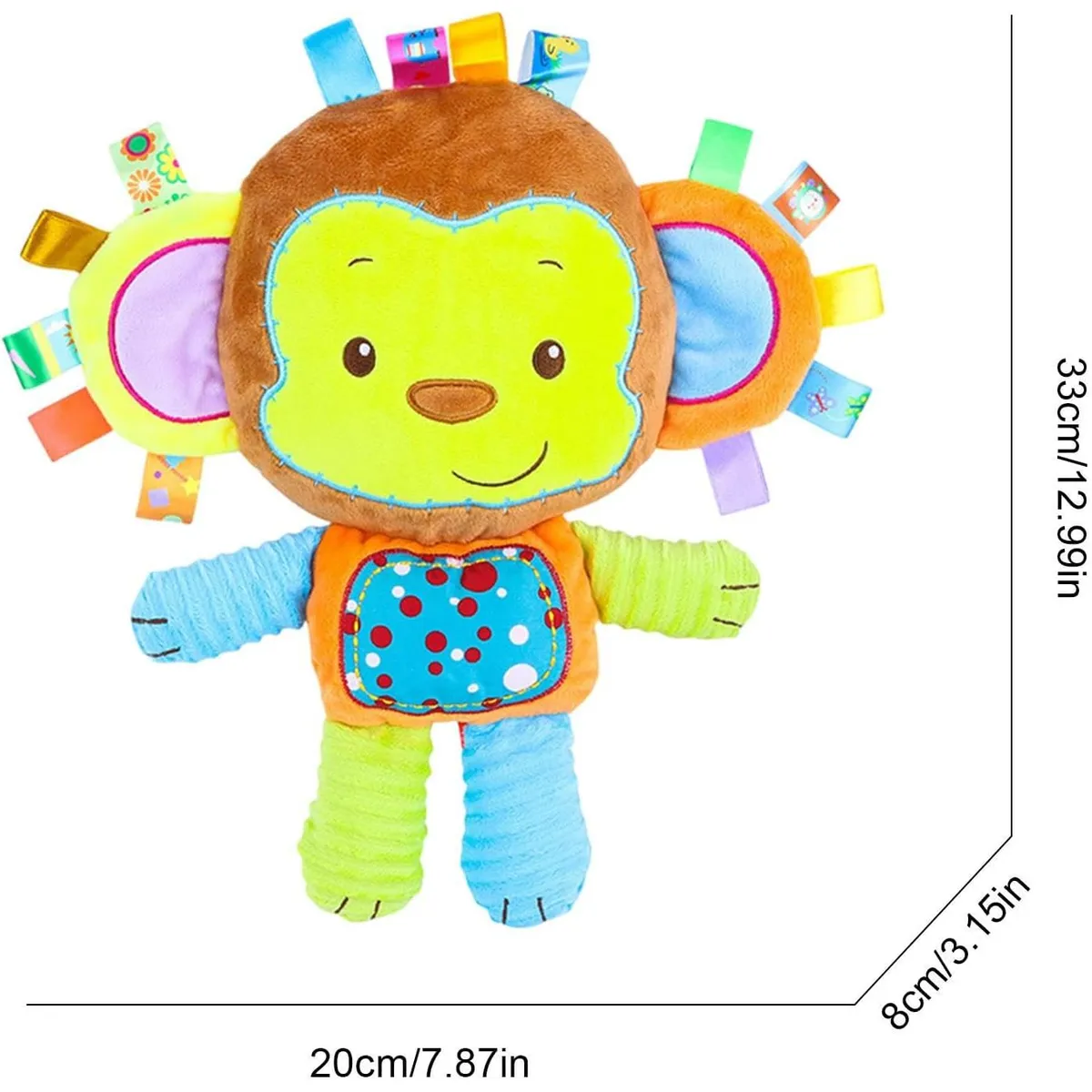 BABY ON - Peluche De Apego Sensorial Relajante Sonido Bebes Y Niños Mono