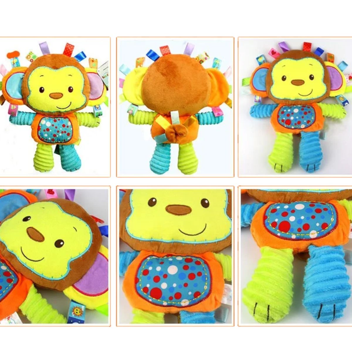 BABY ON - Peluche De Apego Sensorial Relajante Sonido Bebes Y Niños Mono