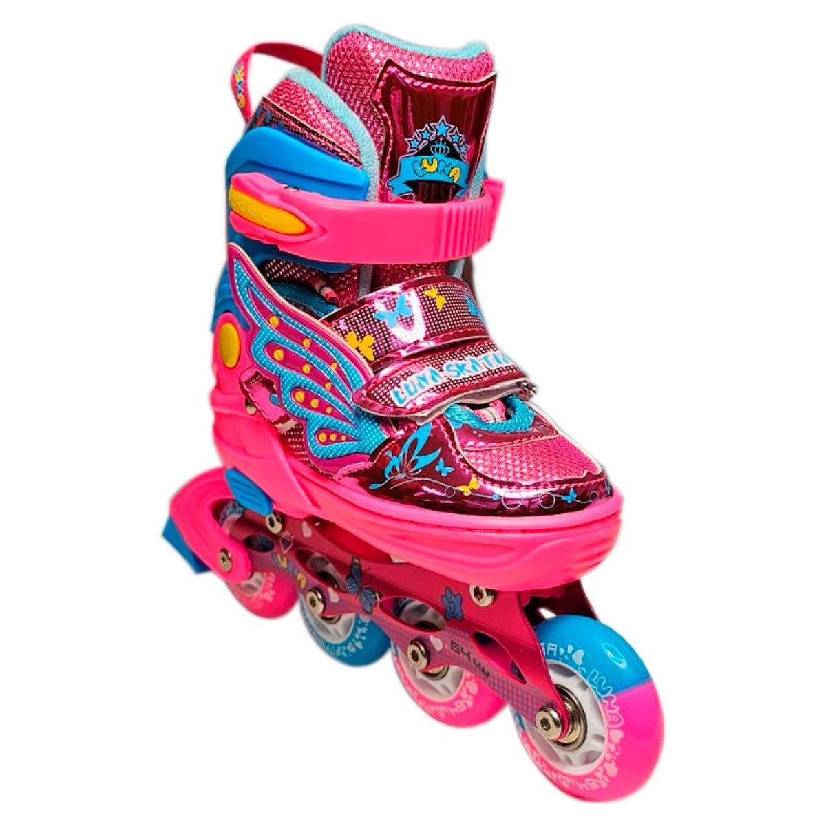 GENERICO - Kit Patines Semiprofesionales Casco  Protección Niñas Niños