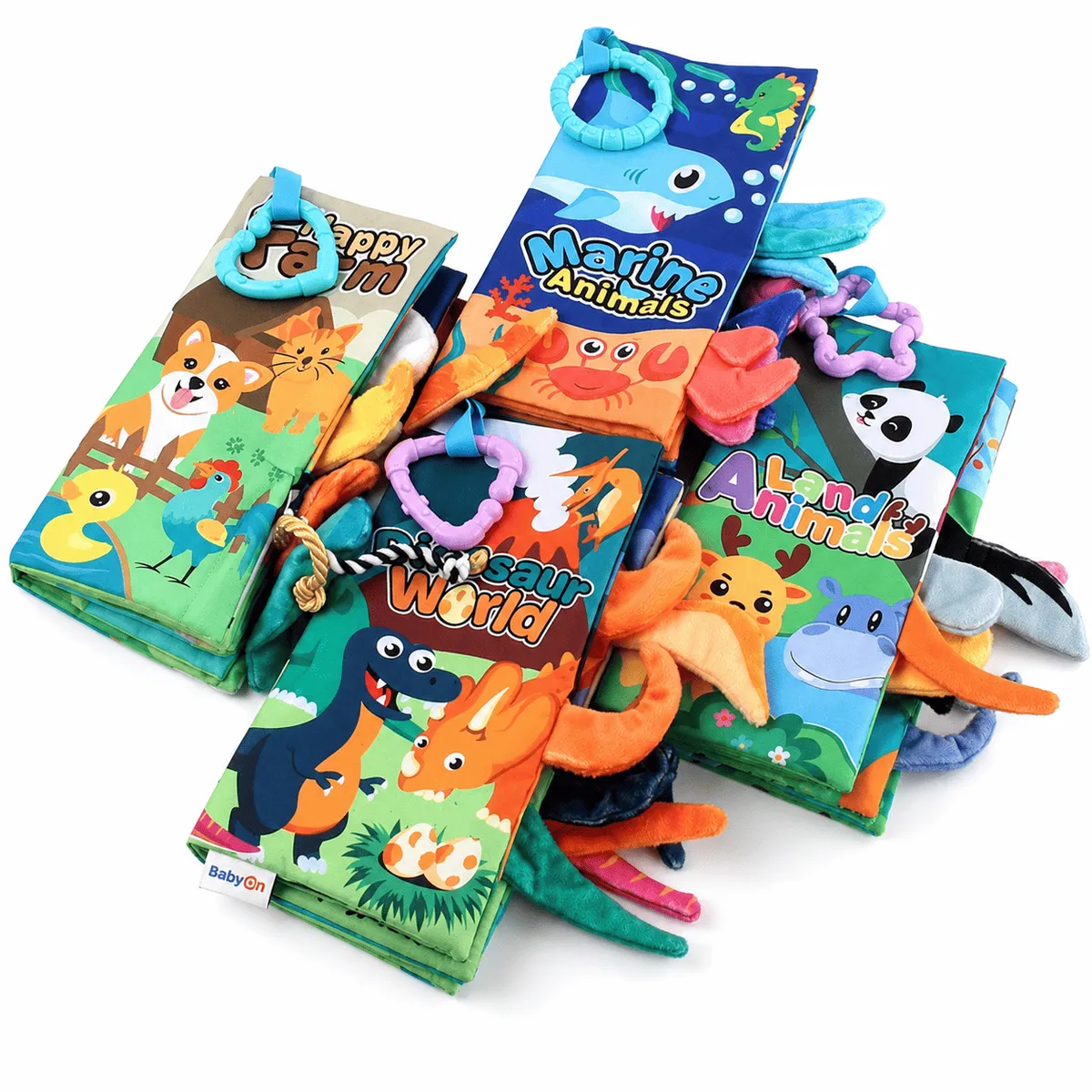 BABY ON - Libro Sensorial Texturas BabyOn Didáctico Para Bebé Estimulación Temprana Oceano