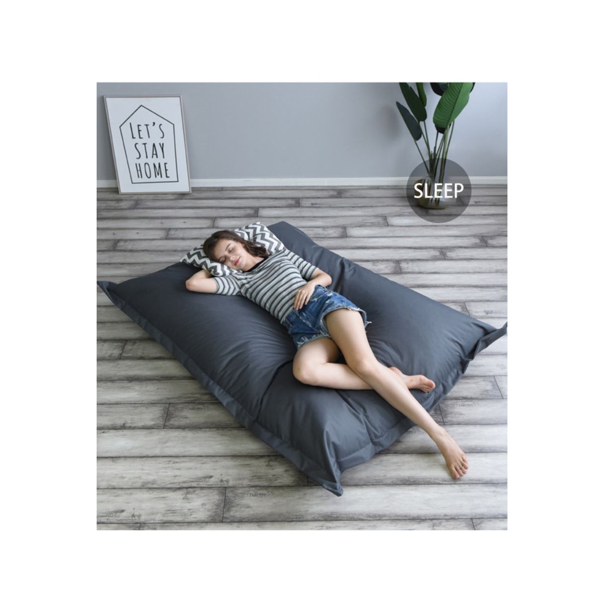 DORMIPUFF - Puff Almohadon Dormipuff-Gris Lona Impermeable