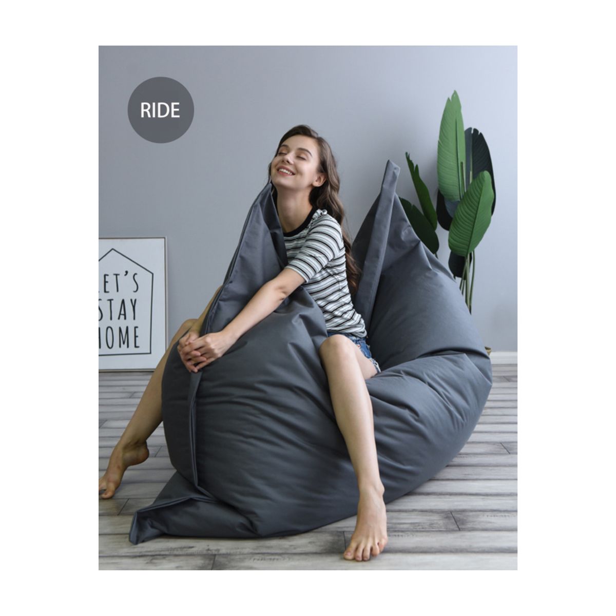 DORMIPUFF - Puff Almohadon Dormipuff-Gris Lona Impermeable
