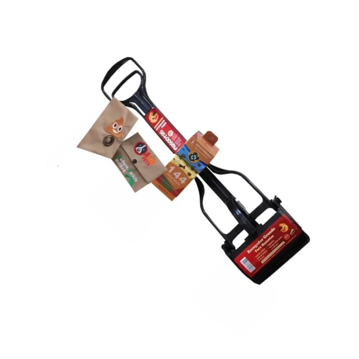 AFM - Kit Recogedor Excremento Mascotas  Dispensador  Caja bolsas.