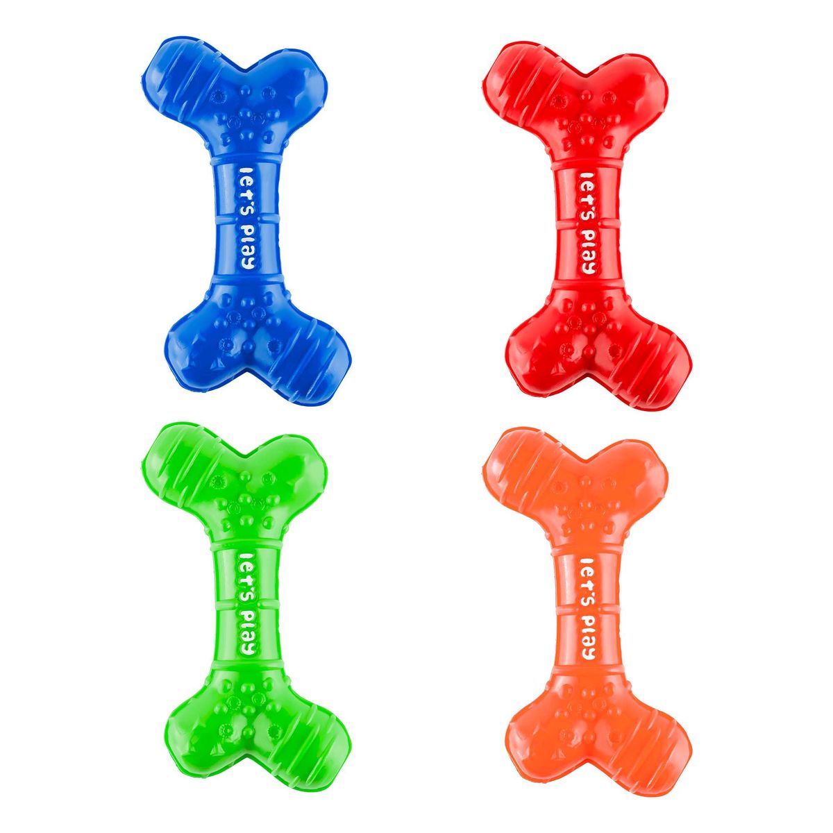 ENERGY PLUS - 4 Juguetes Mordedor Dental Hueso Goma para Perros Medianos