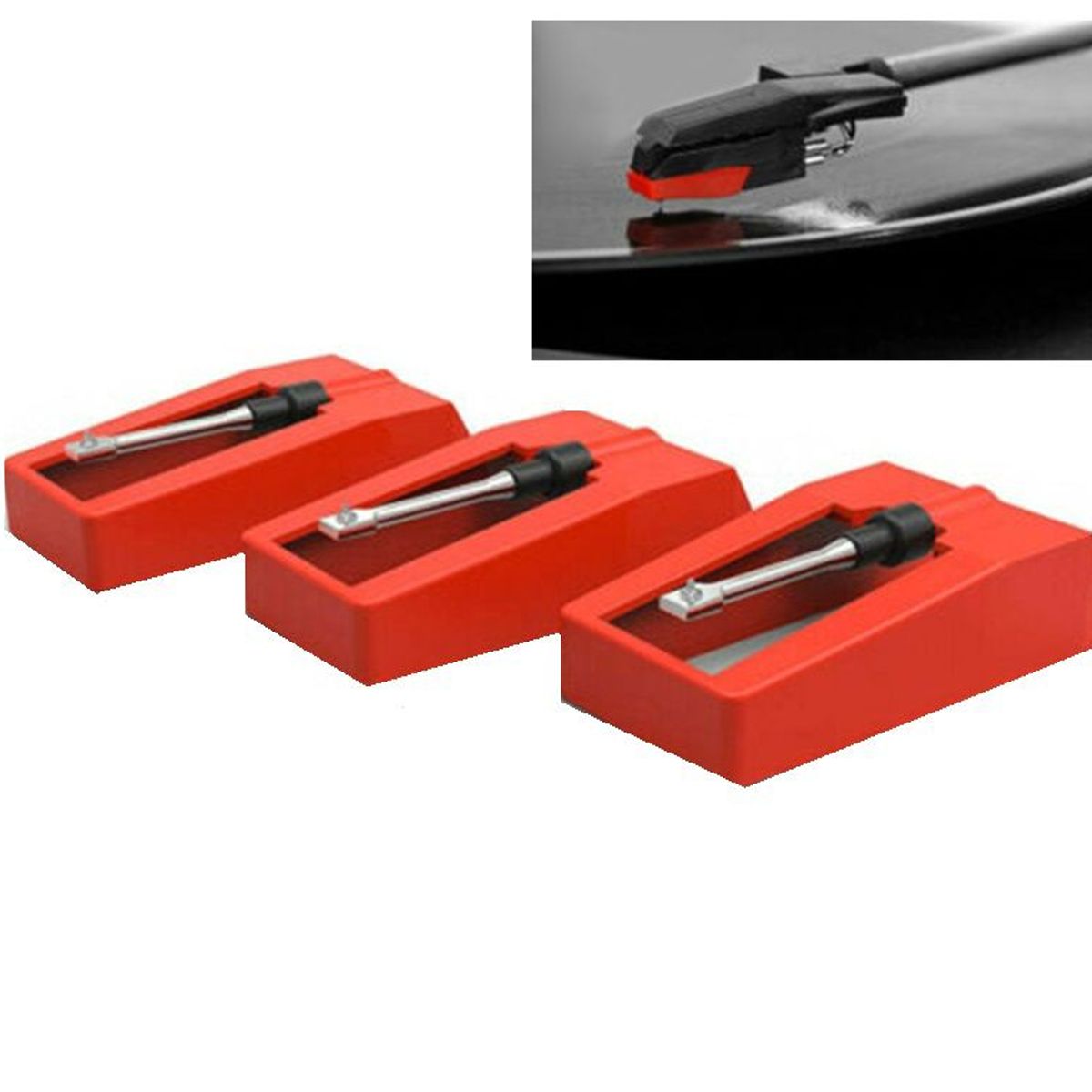 GENERICO - Aguja Stylus Needle Repuesto Para Tocadiscos Metal Np1 Np6