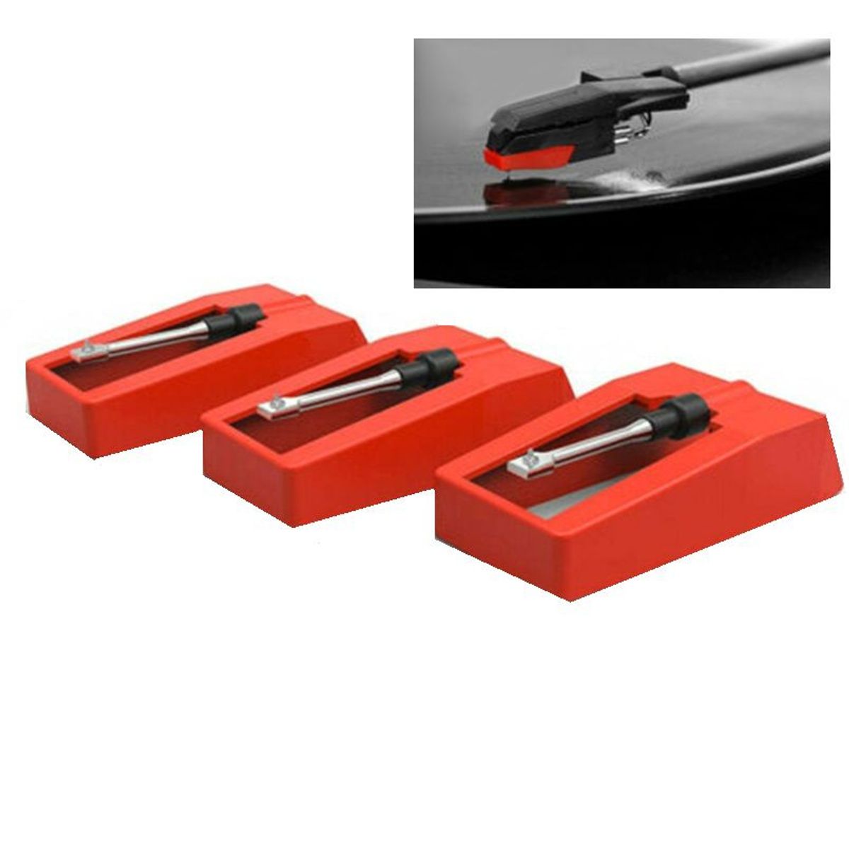 GENERICO - Aguja Stylus Needle Repuesto Para Tocadiscos Metal Np1 Np6