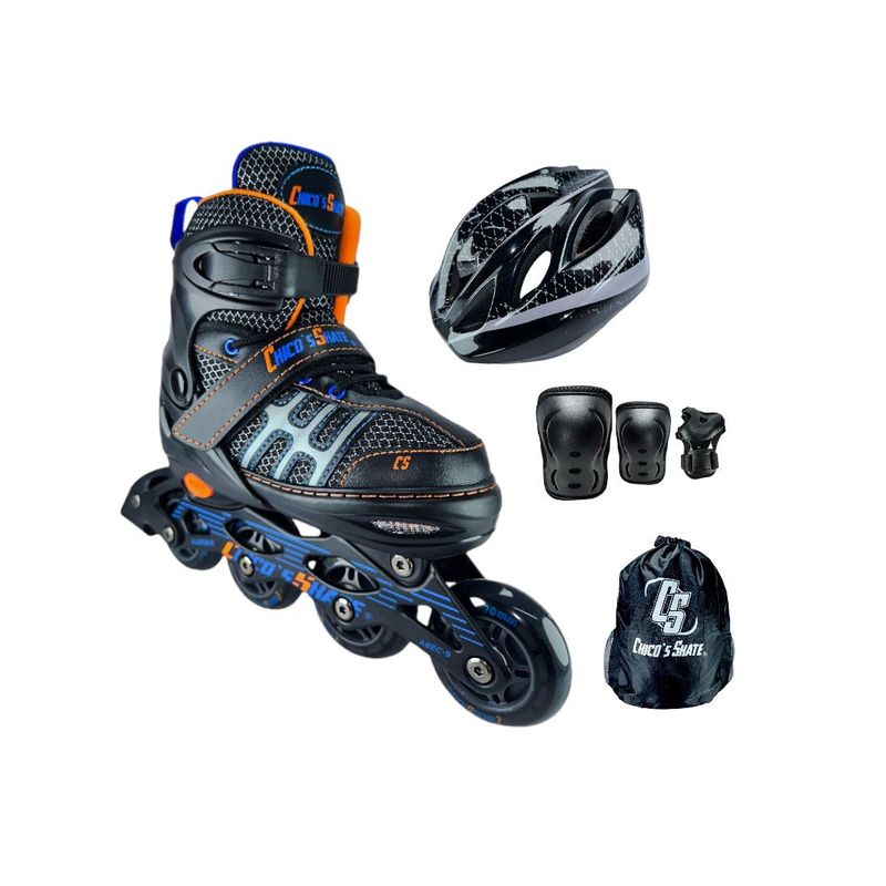 CHICOS - Patines Semiprofesionales Kit Chicos Protecciones S Negro
