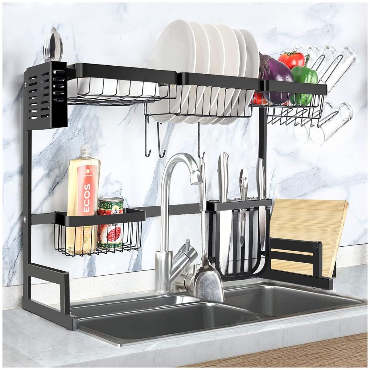 ONE PIXEL - Escurridor De Platos Para Usar Sobre El Lavaplatos Acero Practico