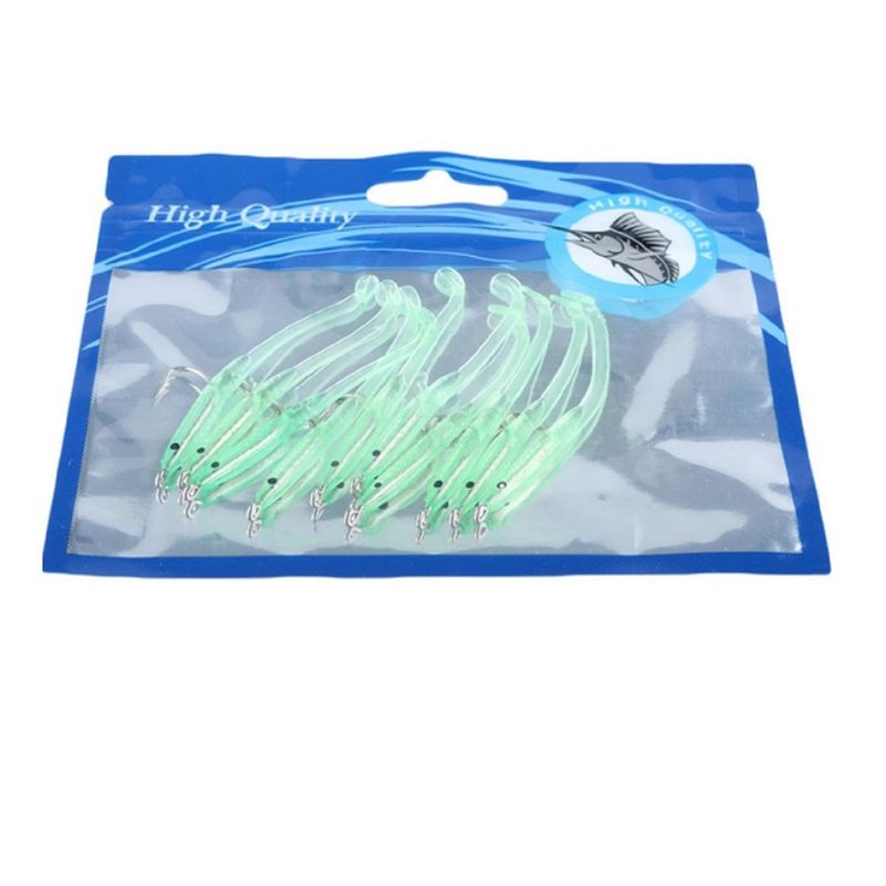 GENERICO - Señuelos De Silicona Para Pesca Fosforescent Con Anzuelo X10