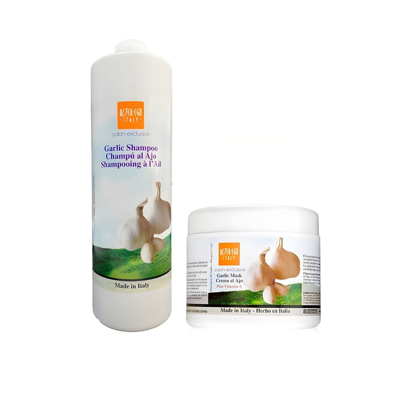 ALTER EGO - Shampo Litro  mascarilla Ajo 500ml Alter Ego Garlic Restaurad