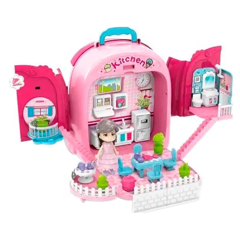 GENERICO - Maleta 3 En 1 Set Muñeco Juguete Maletin Portátil Niño Niña