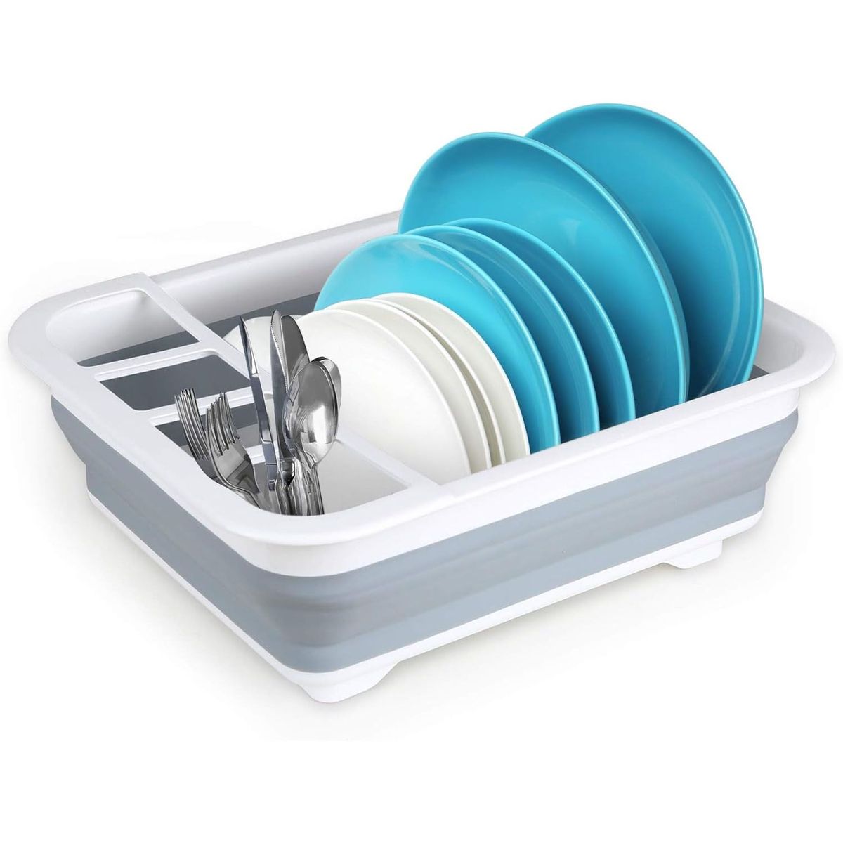 ONE PIXEL - Escurridor De Platos Plegable De Vajilla Y Loza Para Lavaplatos-