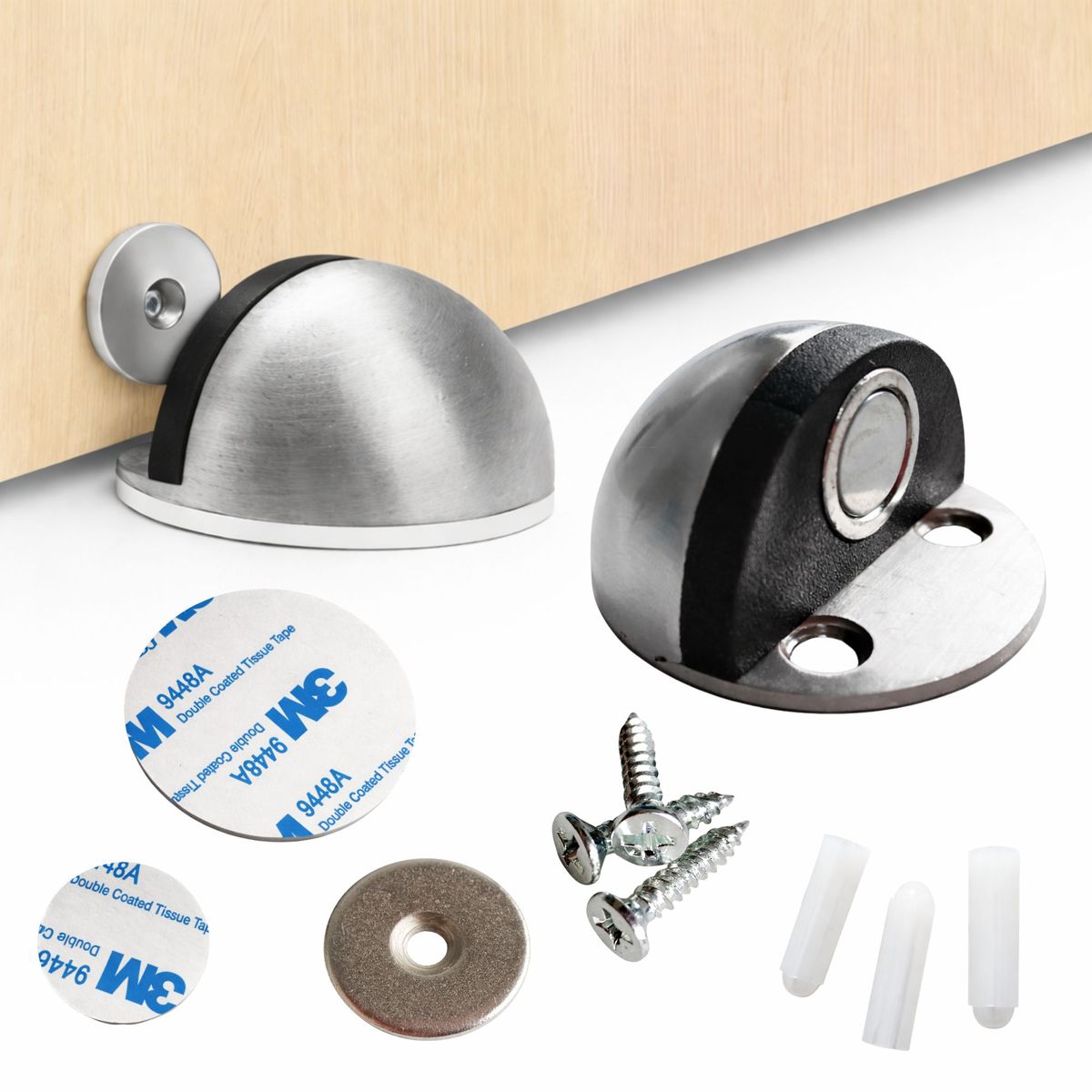 GENERICO - Tope Para Puerta Freno Magnetico Adhesivo