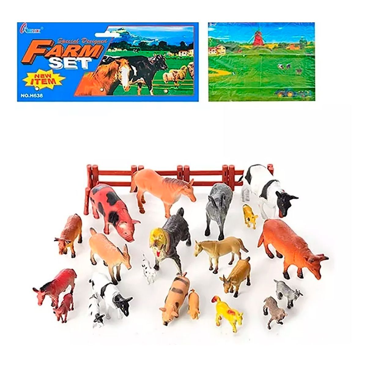 GENERICO - Set X20 Muñecos Animales Granja Finca 14cm Juguete