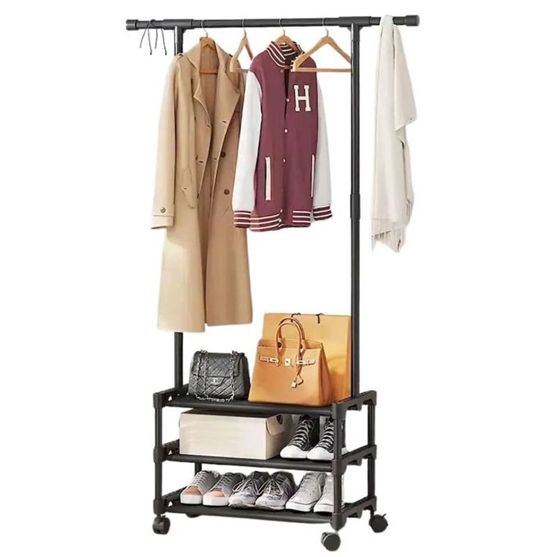 ONE PIXEL - Organizador Zapatos Colgar Ropa 3 Estantes Perchero Tipo Closet Negro ONE PIXEL