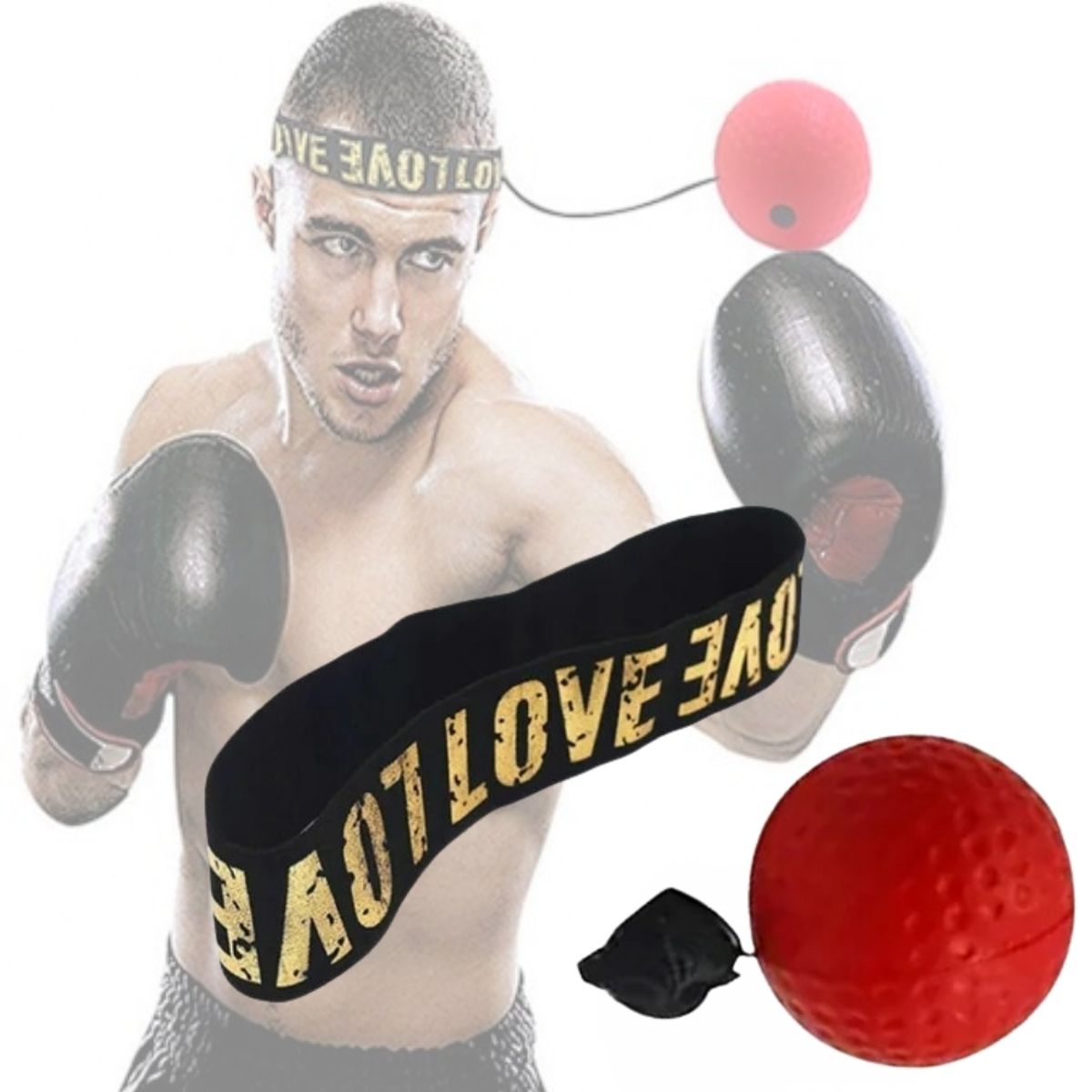 GENERICO - Bola Pelota Entrenamiento De Boxeo  Mejora Reflejos Rojo