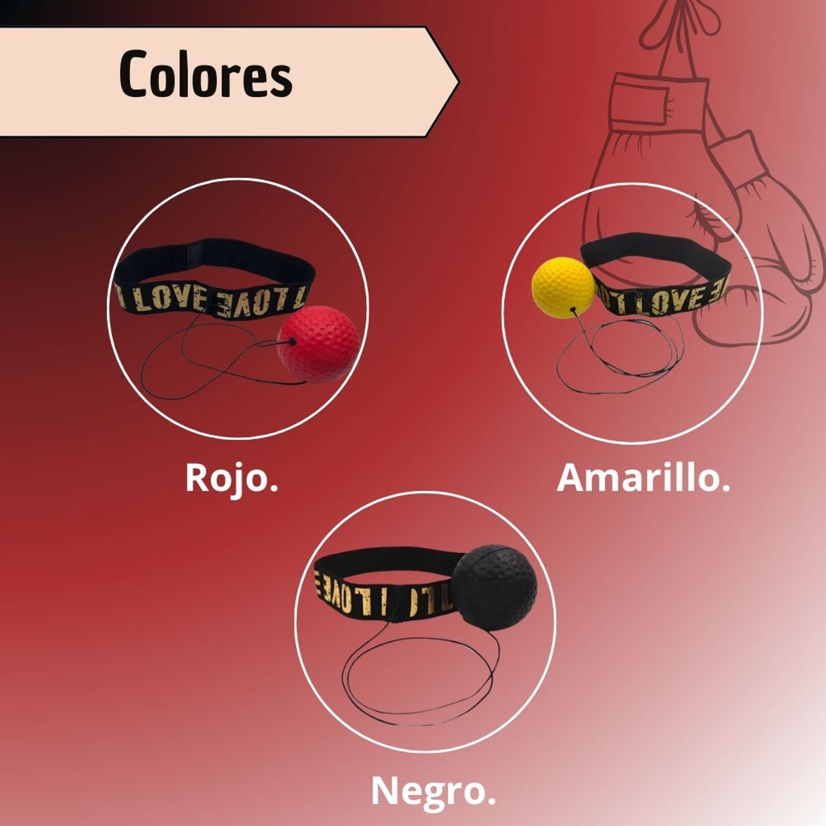 GENERICO - Bola Pelota Entrenamiento De Boxeo  Mejora Reflejos Rojo