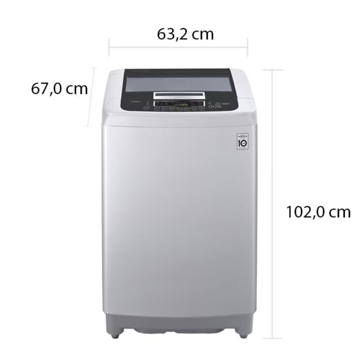 LG - Lavadora LG Carga Superior Motor Smart 19 Kg Plateada WT19DPB